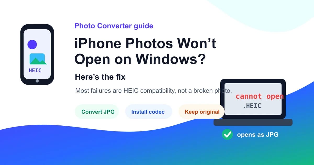 iPhone 相片在 Windows 打不開的 HEIC 轉 JPG 修復封面
